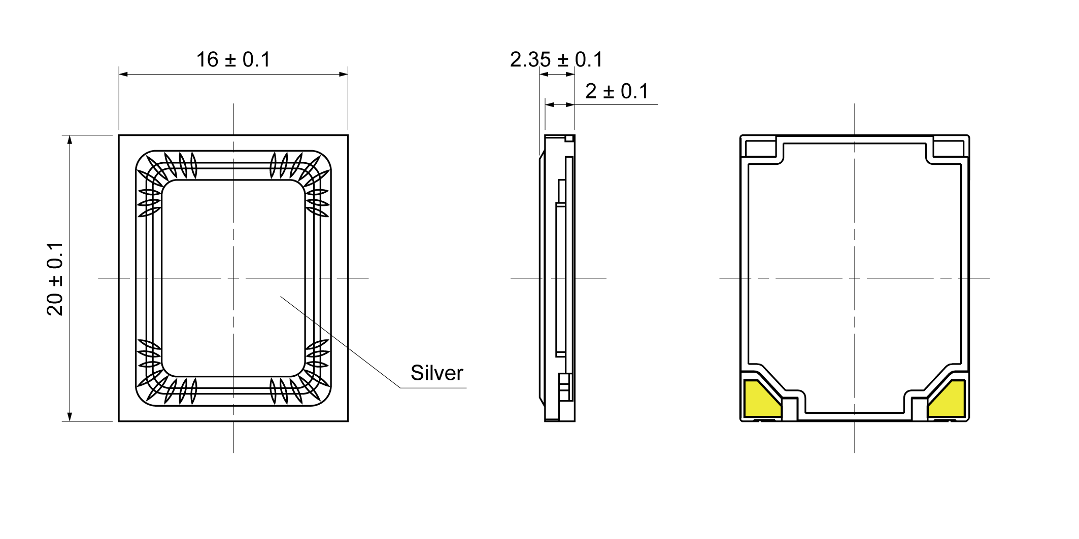 OSR2016E-2.4TS1.0W8A Mechanical Drawing